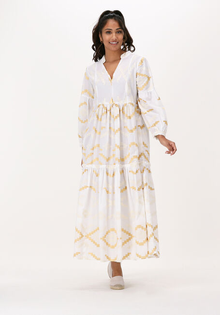 Witte GREEK ARCHAIC KORI Maxi jurk DRESS MIDI RUFFLES - large