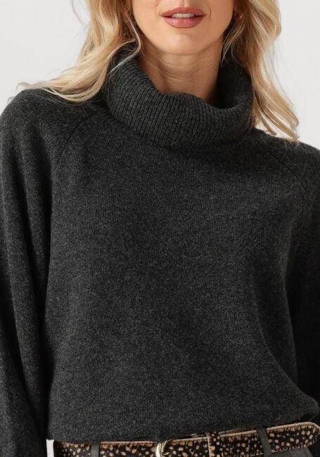Donkergrijze GESTUZ Coltrui MANZIGZ WOOL ROLLNECK - large