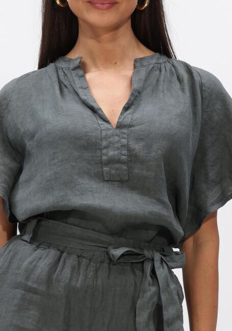 Donkergroene BY-BAR Top VINA LINNEN BLOUSE - large