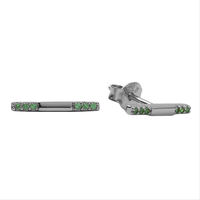 Zilveren ATLITW STUDIO Oorbellen BLISS EARRINGS BAR GREEN EMERA - medium