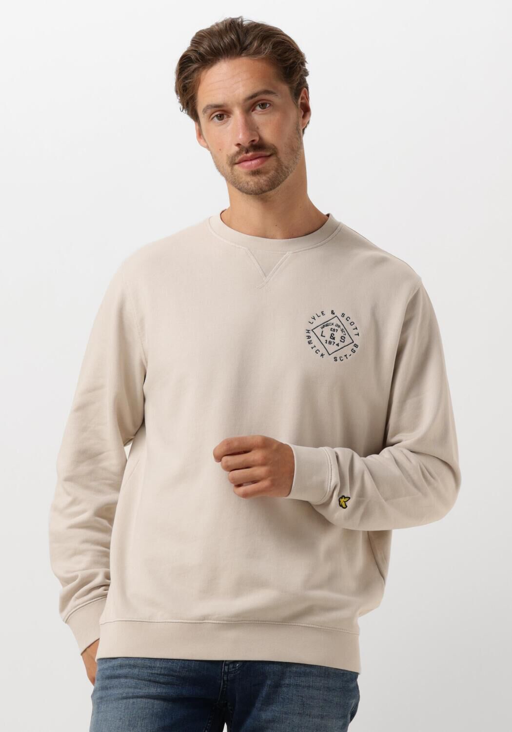 LYLE & SCOTT Heren Truien & Vesten Stamp Crew Neck Sweatshirt Beige