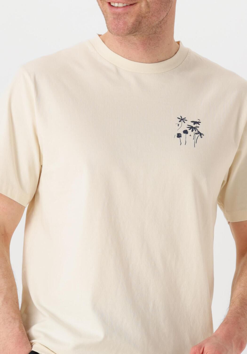 FORÉT Forét Heren Polo's & T-shirts Flora T-shirt Ecru