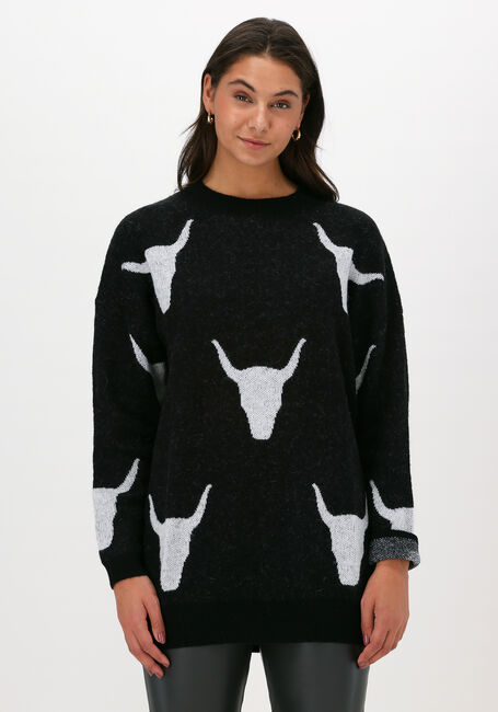 Zwarte ALIX THE LABEL Trui BULL JAQUARD PULLOVER - large