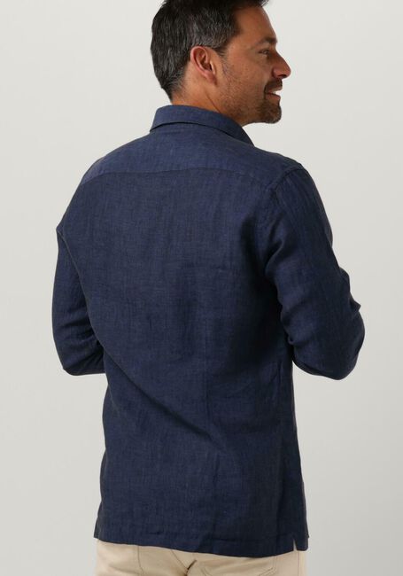 Donkerblauwe GENTI Casual overhemd LINNEN S7054-1120 - large