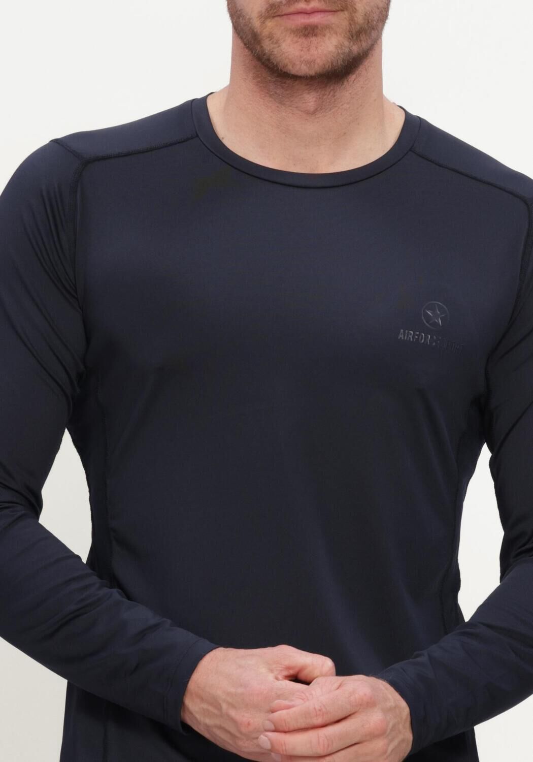 Donkerblauwe AIRFORCE Sportshirts PERFORMANCE LIGHT THERMO LONGSLEEVE - large