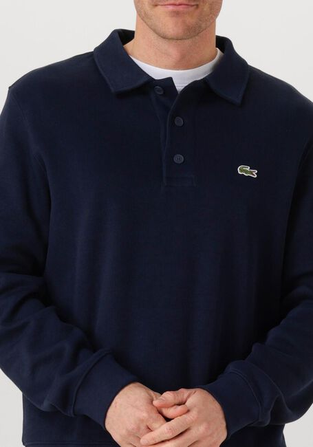 Donkerblauwe LACOSTE Trui CLASSIC FIT POLO COLLAR RIBBED POLO - large