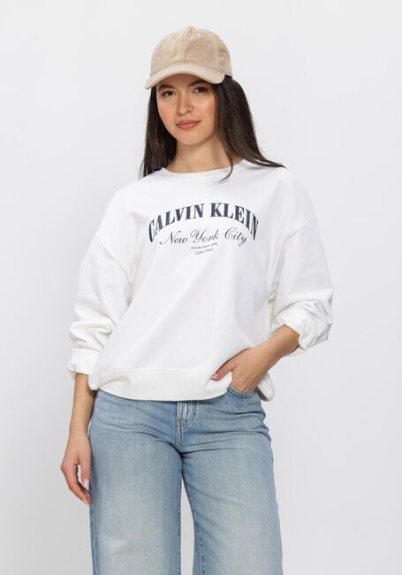 Witte CALVIN KLEIN Trui LOGO GRAPHIC CREWNECK SWEATSHIRT - large
