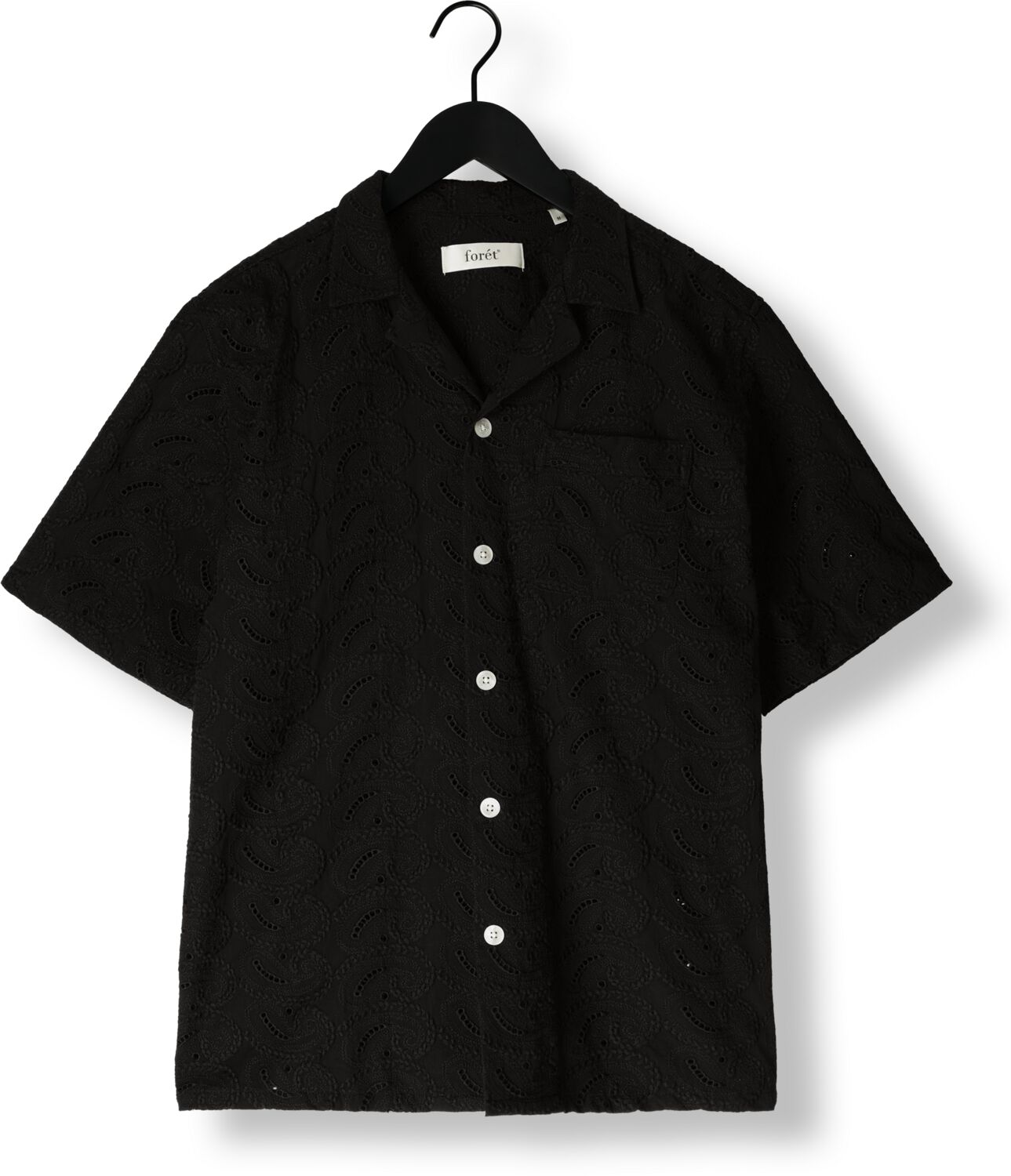 FORÉT Forét Heren Overhemden Leo Paisley Shirt Zwart