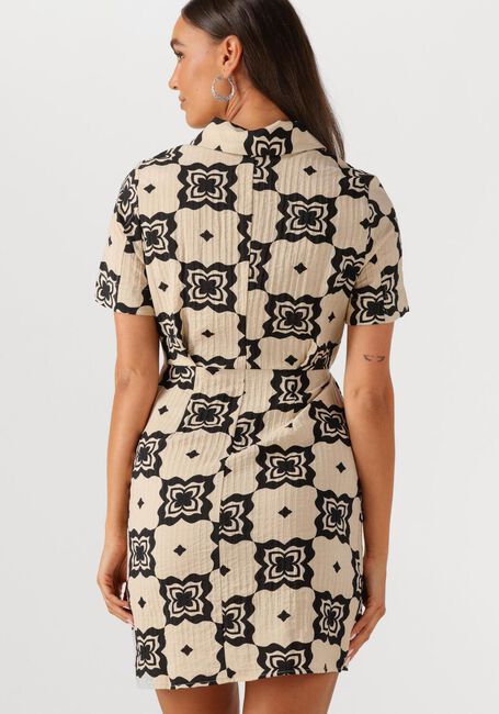 Beige OBJECT Mini jurk OBJELLA RE S/S SHORT DRESS 138 - large