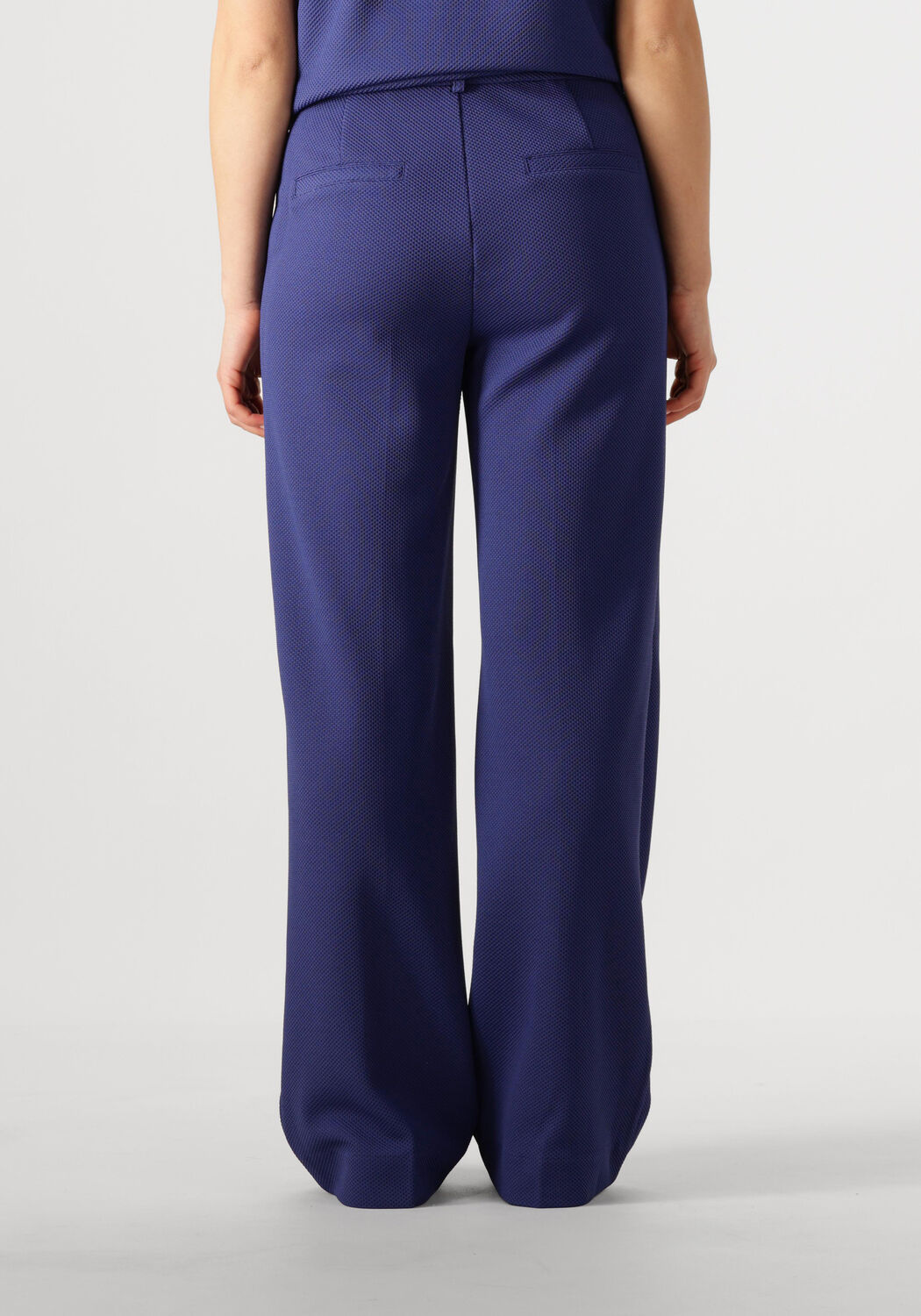 POM AMSTERDAM Dames Broeken Wide Leg Pants Sapphire Donkerblauw