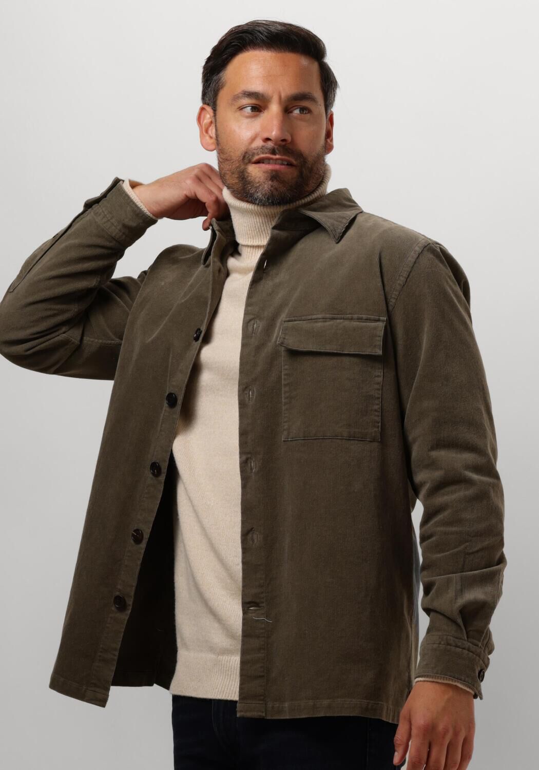 Profuomo Groen Corduroy Overshirt Stijlvol Comfort Green Heren
