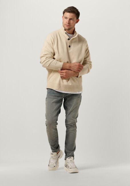 Beige CALVIN KLEIN Trui LYCRA BLEND BUTTON QUARTER ZIP Beige CALVIN KLEIN Trui LYCRA BLEND BUTTON QUARTER ZIP - large