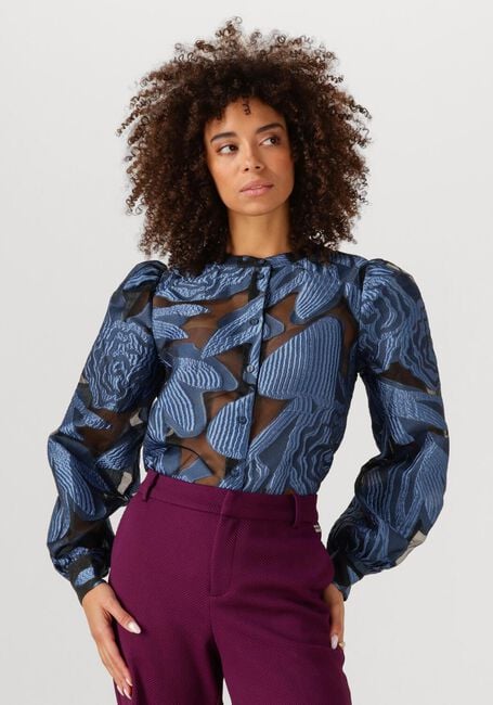 Blauwe POM AMSTERDAM Blouses BLOUSE - DASHING NIGHTS ORGANZA - large