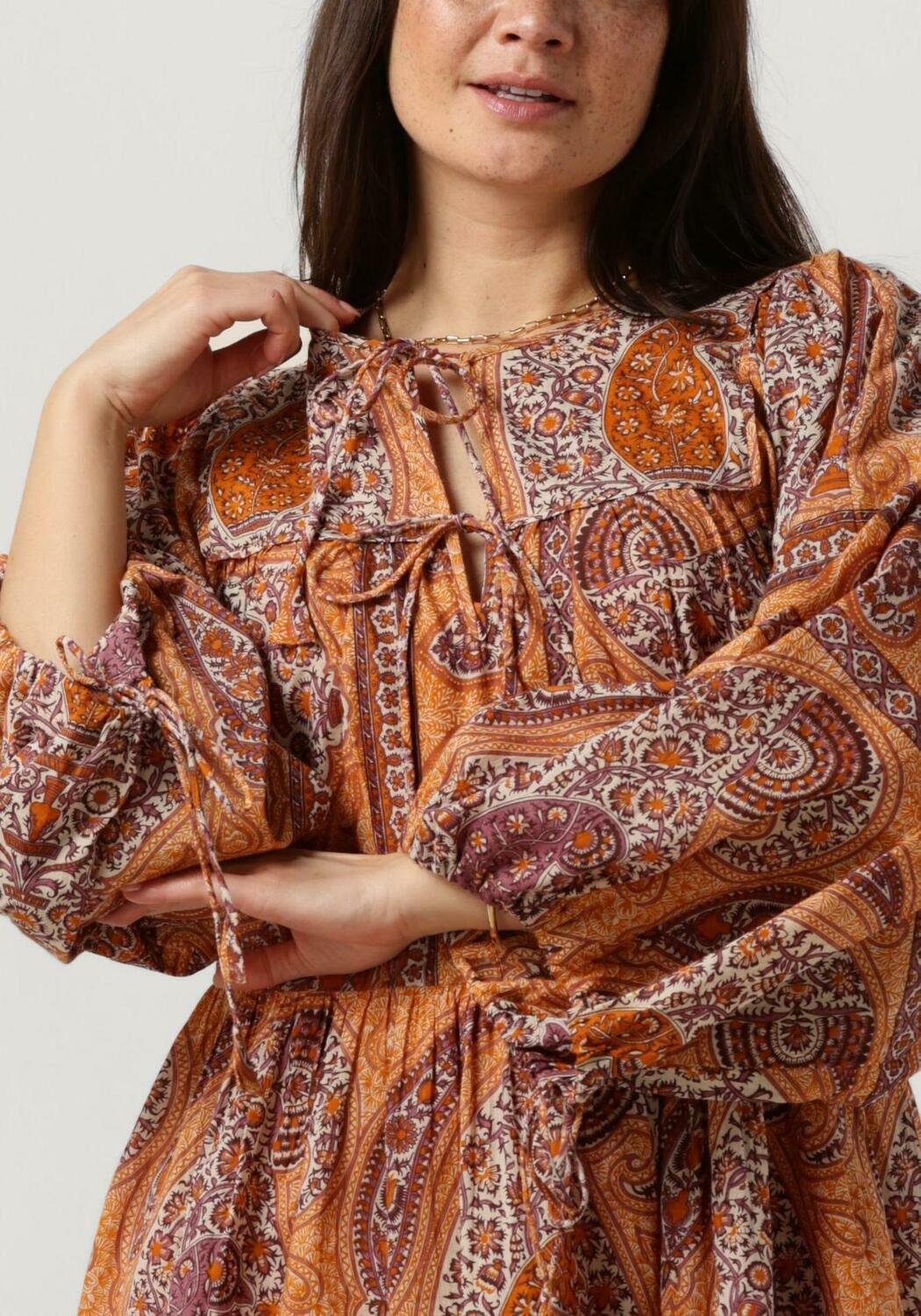 ANTIK BATIK Dames Jurken Tajar Minidress Oranje