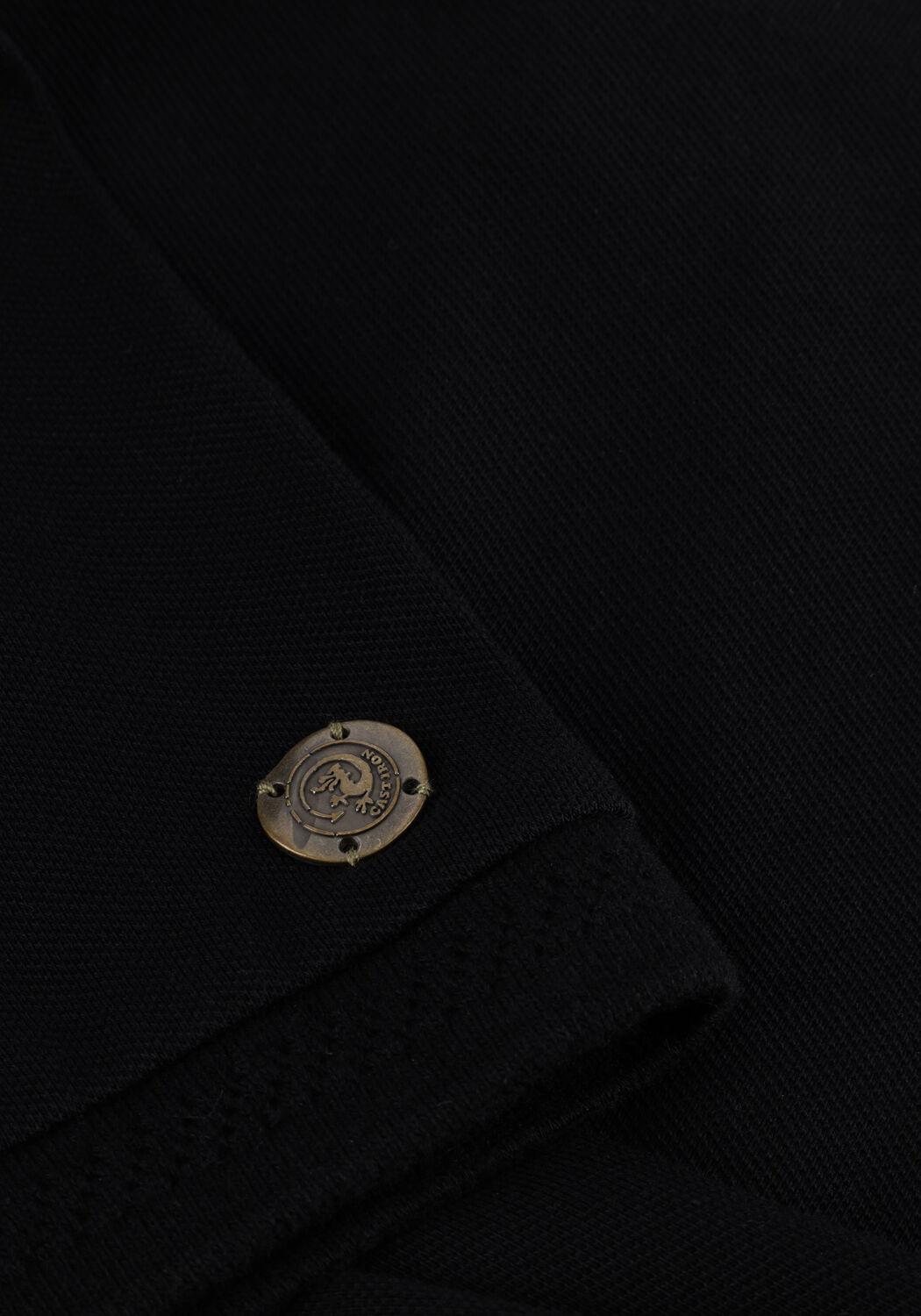 Zwarte CAST IRON Polo SLIM FIT FINE PIQUE ESSENTIAL - large