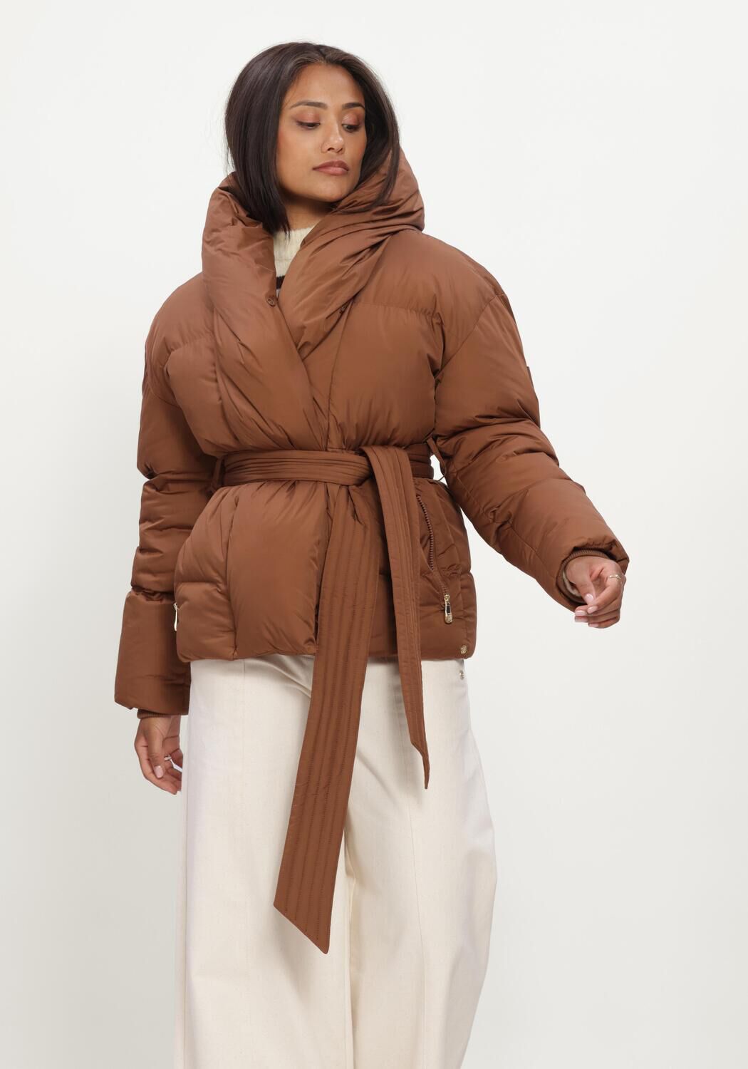 Bruine JOSH V Gewatteerde jas CHARLOTTE COAT - large