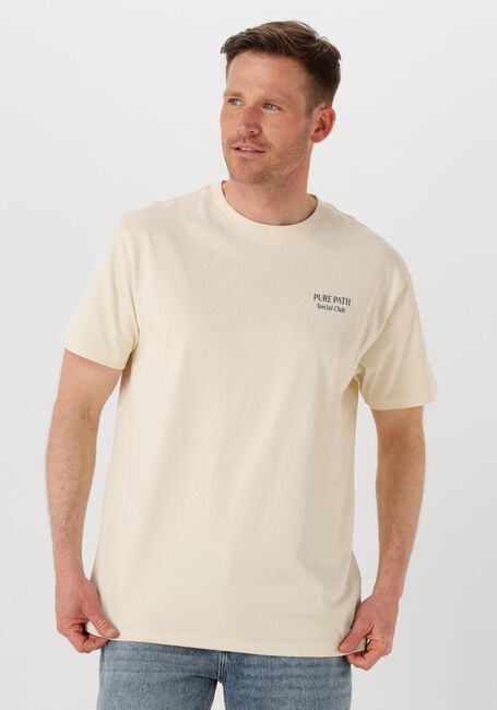 Gebroken wit PURE PATH T-shirt REGULAR FIT CREWNECK SS T-SHIRTS - large