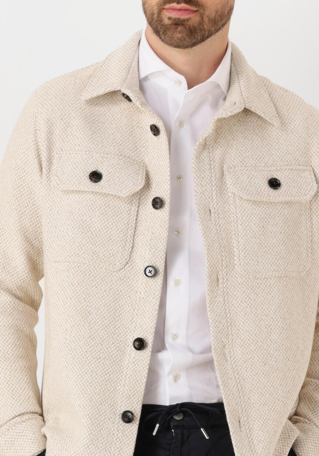 PROFUOMO Heren Overshirts Overshirt Texture Beige
