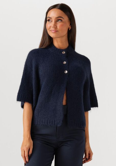 Donkerblauwe NEO NOIR Trui BENUTA FLUFFY KNIT CARDIGAN - large