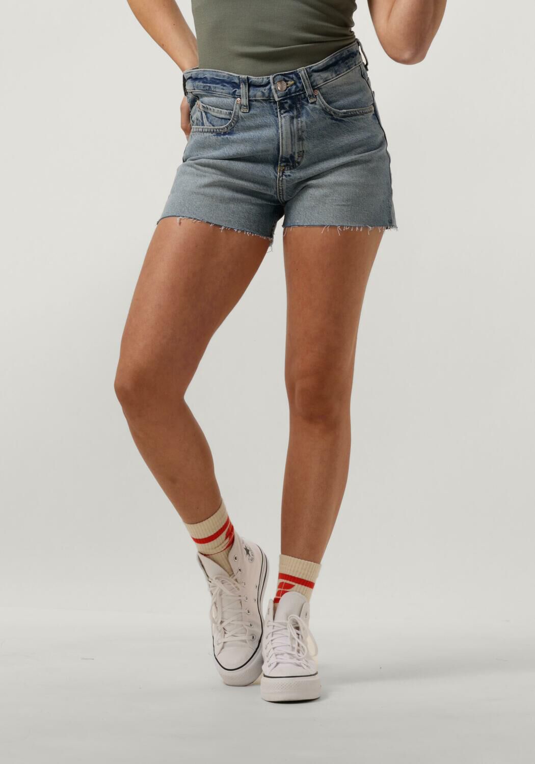 Lee Blauwe Denim Shorts voor de Zomer Blue Dames