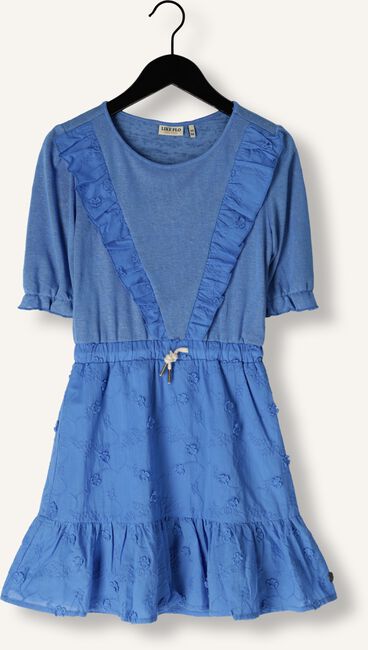 Blauwe LIKE FLO Mini jurk 3D FLOWER JERSEY DRESS Blauwe LIKE FLO Mini jurk 3D FLOWER JERSEY DRESS - large