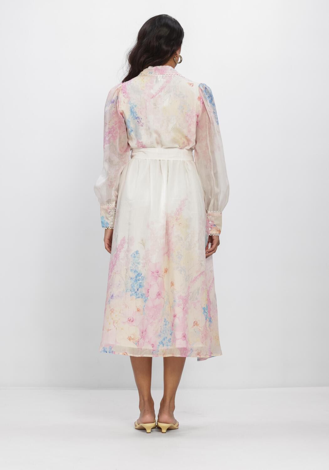 Roze Y.A.S. Jurken YASFLORENCE LS LONG DRESS S. - large