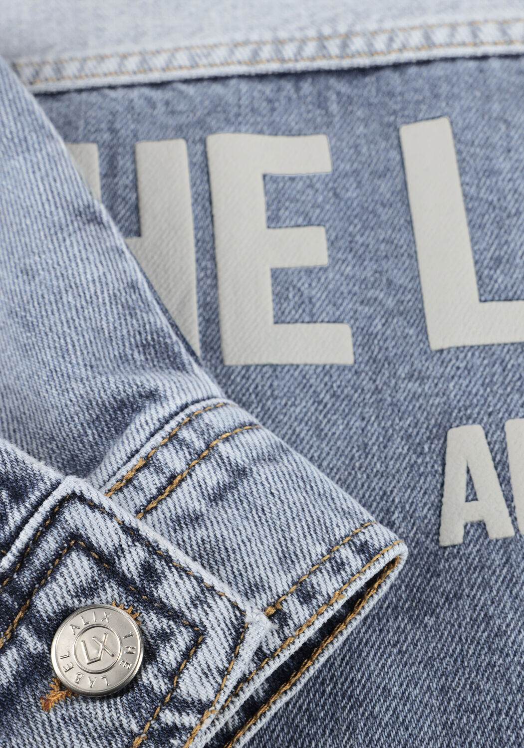 Lichtblauwe ALIX THE LABEL Spijkerjas LADIES WOVEN MIX DENIM BLOUSE - large