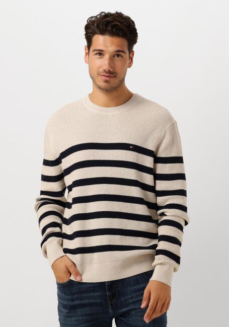 Beige TOMMY HILFIGER Trui STRUCTURE CREW NK - large
