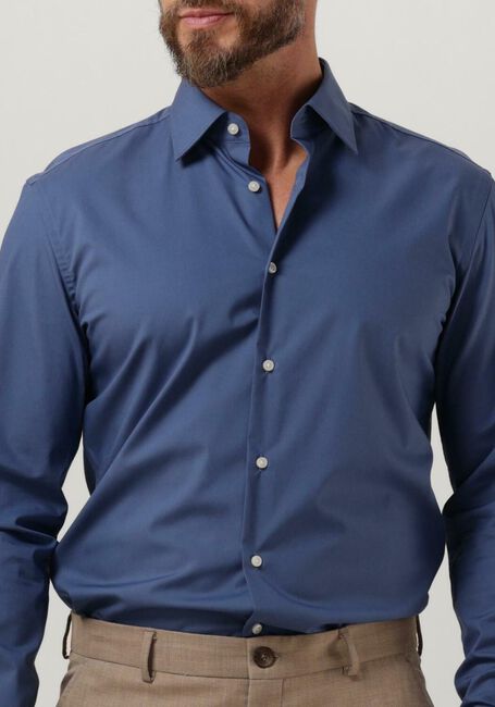 Blauwe BOSS Klassiek overhemd H-HANK-KENT-C1-214 - large