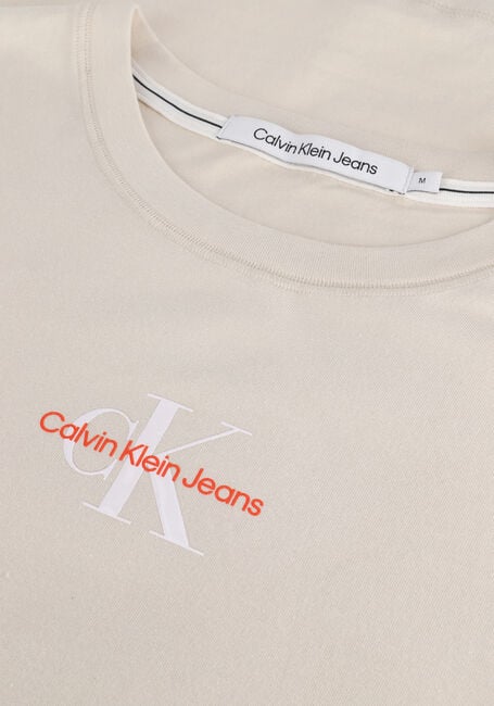 Creme CALVIN KLEIN T-shirt MONOGRAM LOGO TEE - large