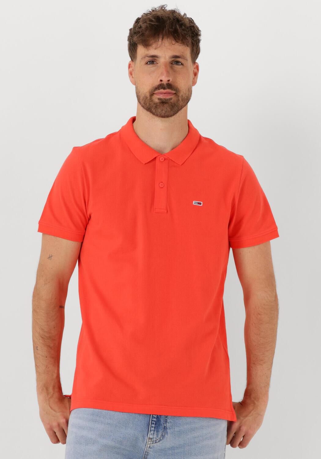 TOMMY JEANS Heren Polo's & T-shirts Tjm Slim Plancket Polo Ext Oranje