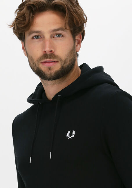 Zwarte FRED PERRY Sweater TIPPED HOODED SWEATSHIRT - large