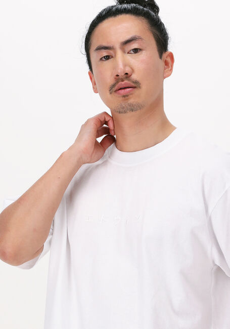 Witte EDWIN T-shirt KATAKANA EMBROIDERY TS - large