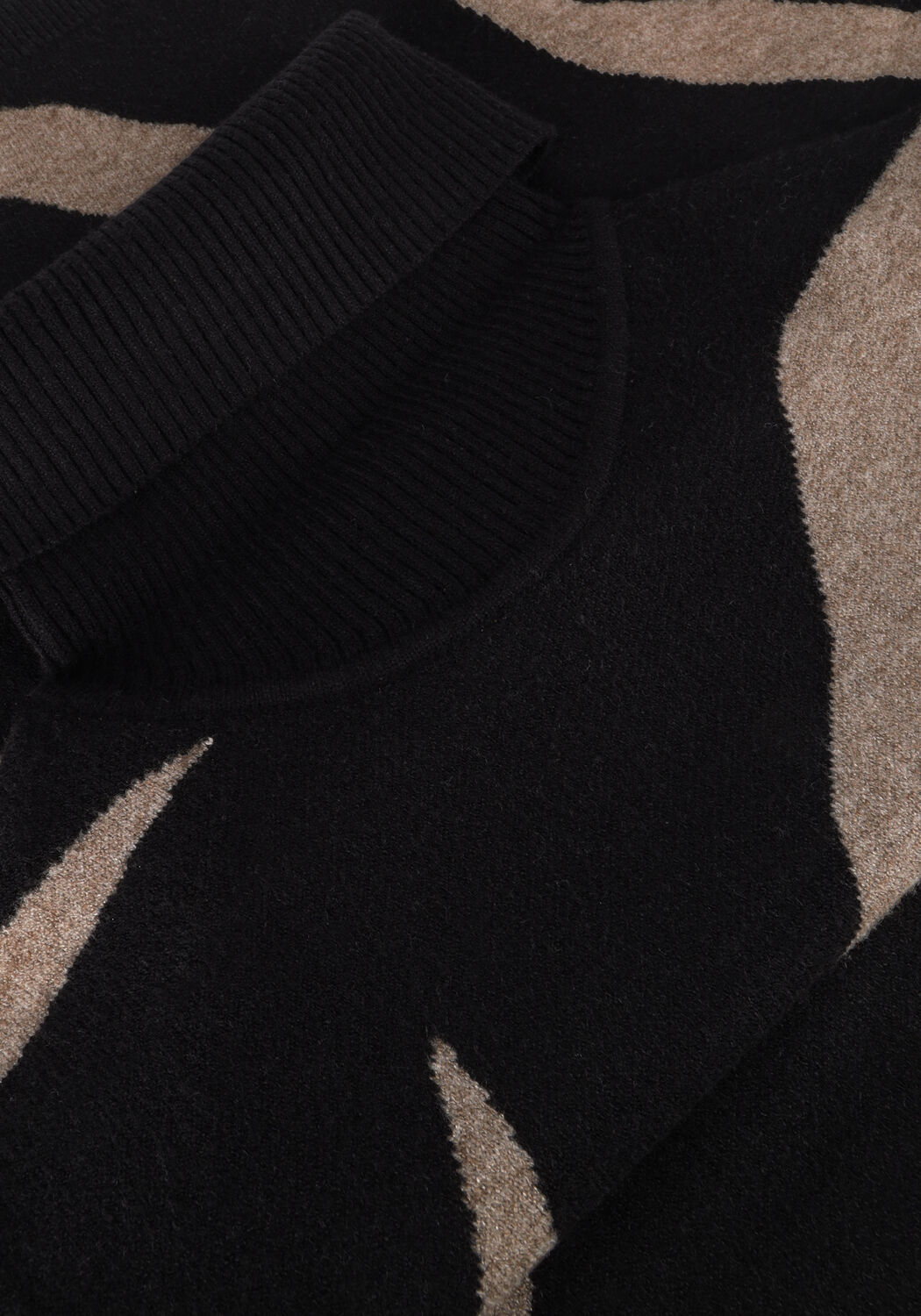 Zwarte OBJECT Mini jurk OBJRAY L/S KNIT ROLLNECK DRESS - large