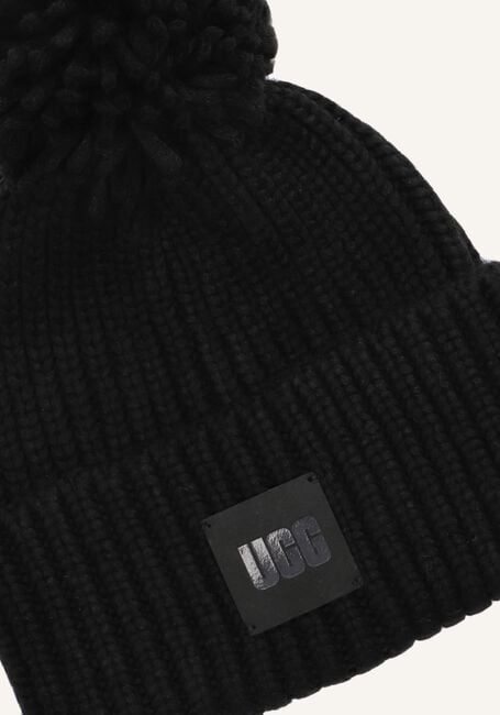 Zwarte UGG Muts CHUNKY RIB KNIT BEANIE W POM Zwarte UGG Muts CHUNKY RIB KNIT BEANIE W POM - large