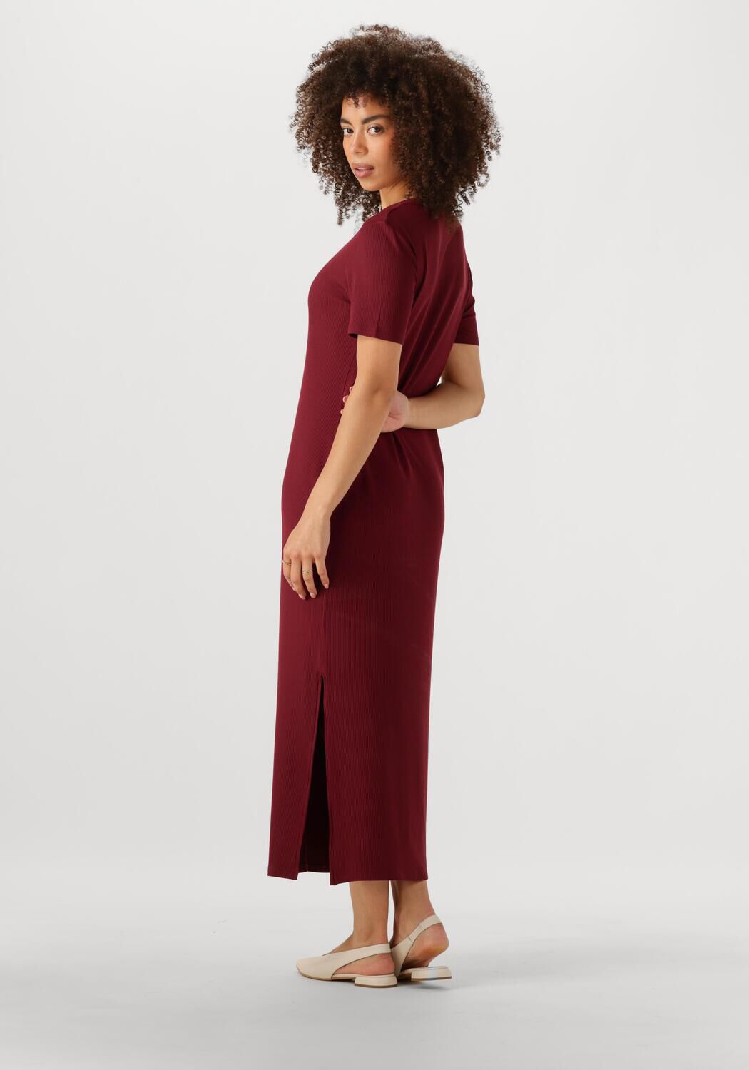 CALVIN KLEIN Dames Jurken A- Modal Rib Ss Dress Rood