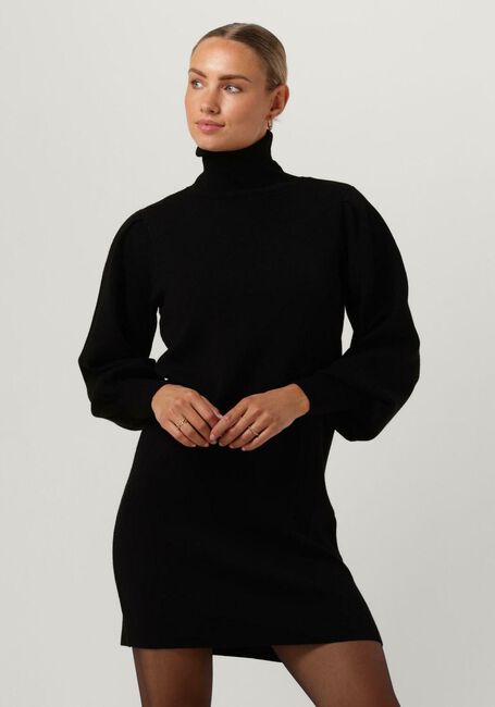 Zwarte Y.A.S. Mini jurk YASFONNY LS ROLL NECK KNIT DRESS - large