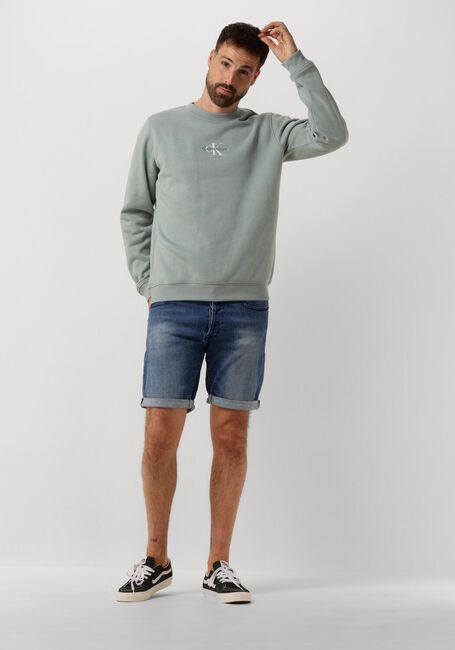 Grijze CALVIN KLEIN Trui MONOLOGO CREW NECK - large