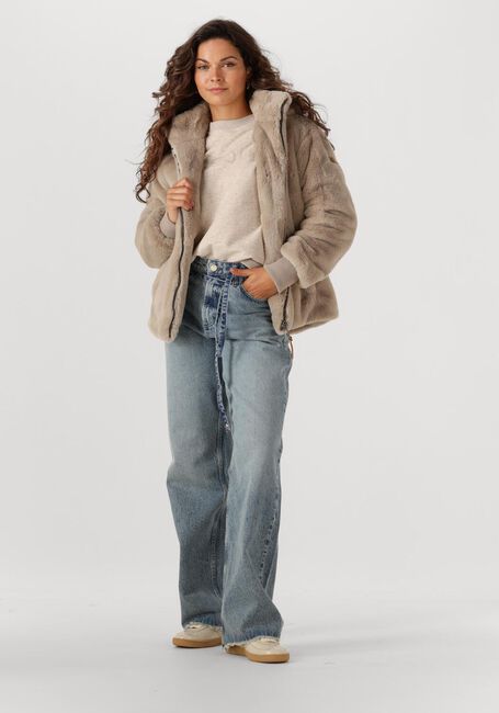 Beige MOSCOW Faux fur jas 08-08-EVELYN-3 - large