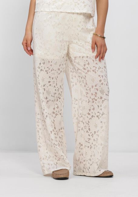 Witte OBJECT Wijde broek OBJBIANCA MW WIDE PANT - large