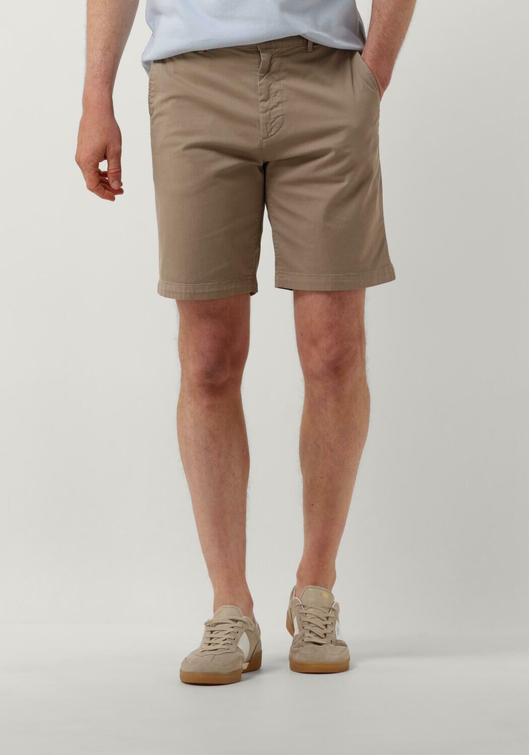 Boss Slim Fit Katoenen Shorts Bermuda Collectie Beige Heren