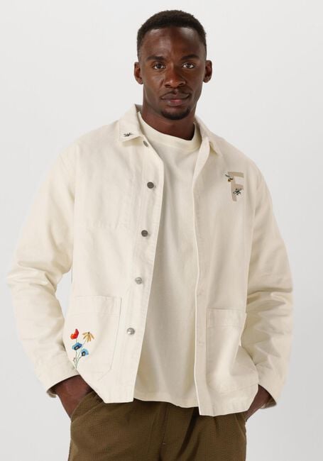 Gebroken wit FORÉT Overshirts ROWAN EMBROIDERY CANVAS OVERSHIRT - large