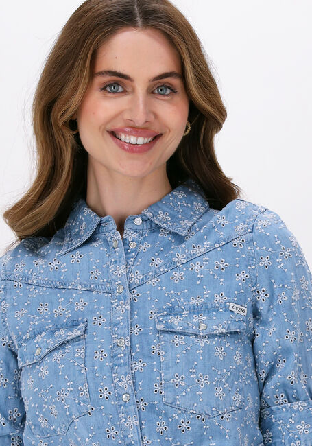 Blauwe GUESS Blouses SEXY PIN UP SHIRT - large
