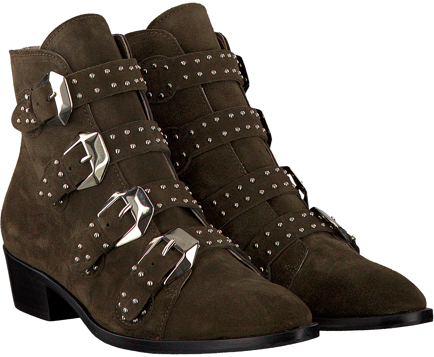 Groene TORAL Enkellaarsjes 10511 | Omoda Groene TORAL Enkellaarsjes 10511 | Legergroen, Groen, Suede