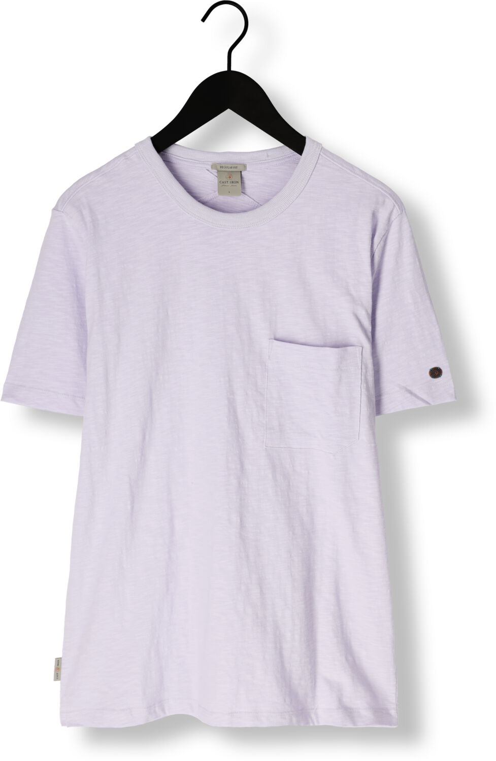 CAST IRON Heren Polo's & T-shirts Short Sleeve R-neck Regular Fit Cotton Slub Lila