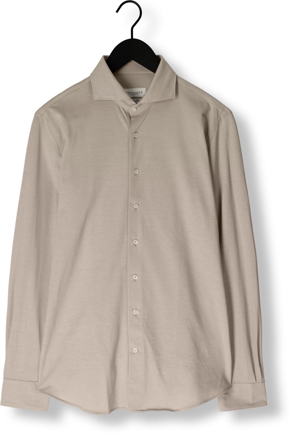 PROFUOMO Heren Overhemden Shirt X-cutaway Japanese Knitted Beige