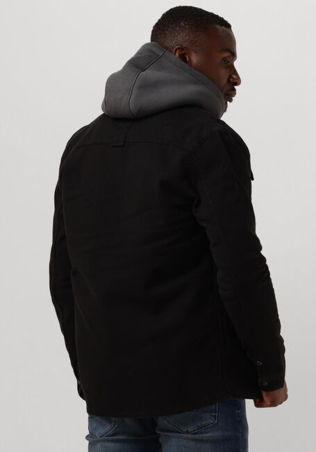 Zwarte PUREWHITE Overshirt TWILL OVERSHIRT WITH ZIPPER AND TWO FRONT POCKETS - large