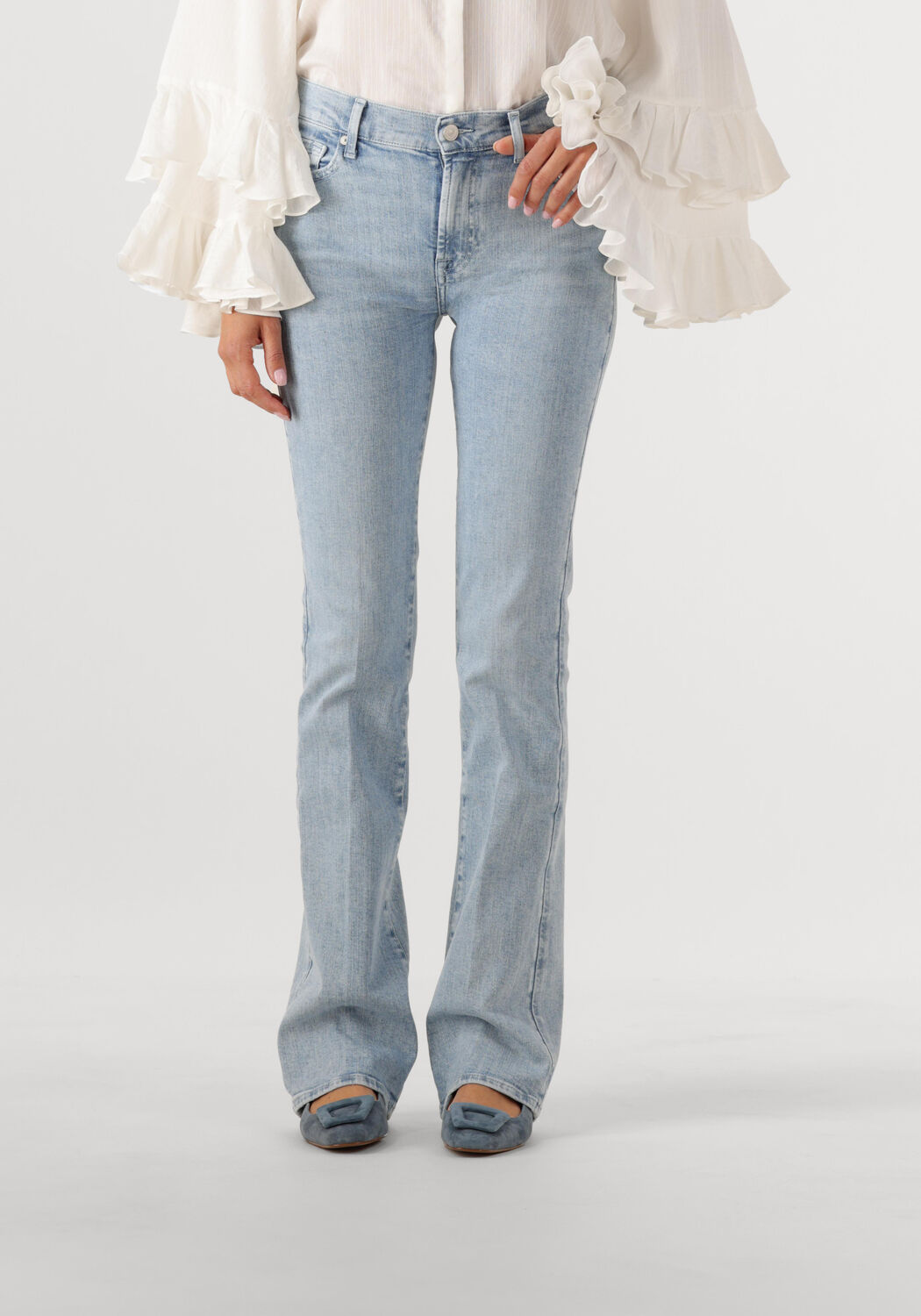 7 FOR ALL MANKIND Dames Jeans Bootcut Olina With Embellished Squiggle Lichtblauw