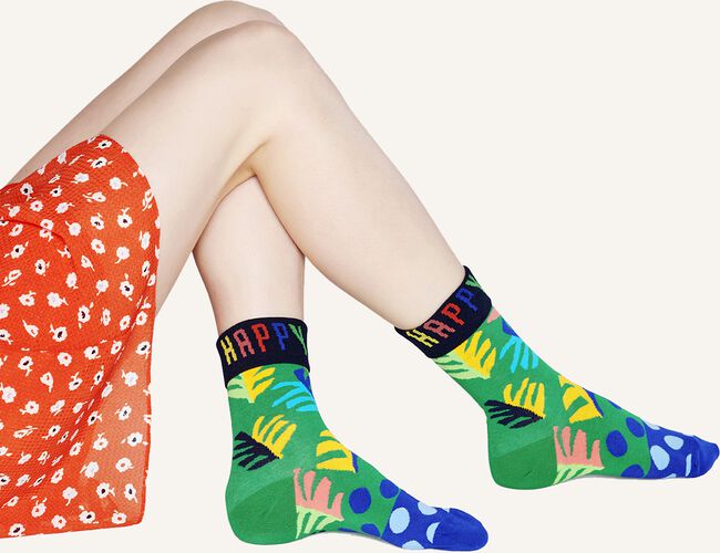 Groene HAPPY SOCKS Sokken BIG LEAF Groene HAPPY SOCKS Sokken BIG LEAF - large