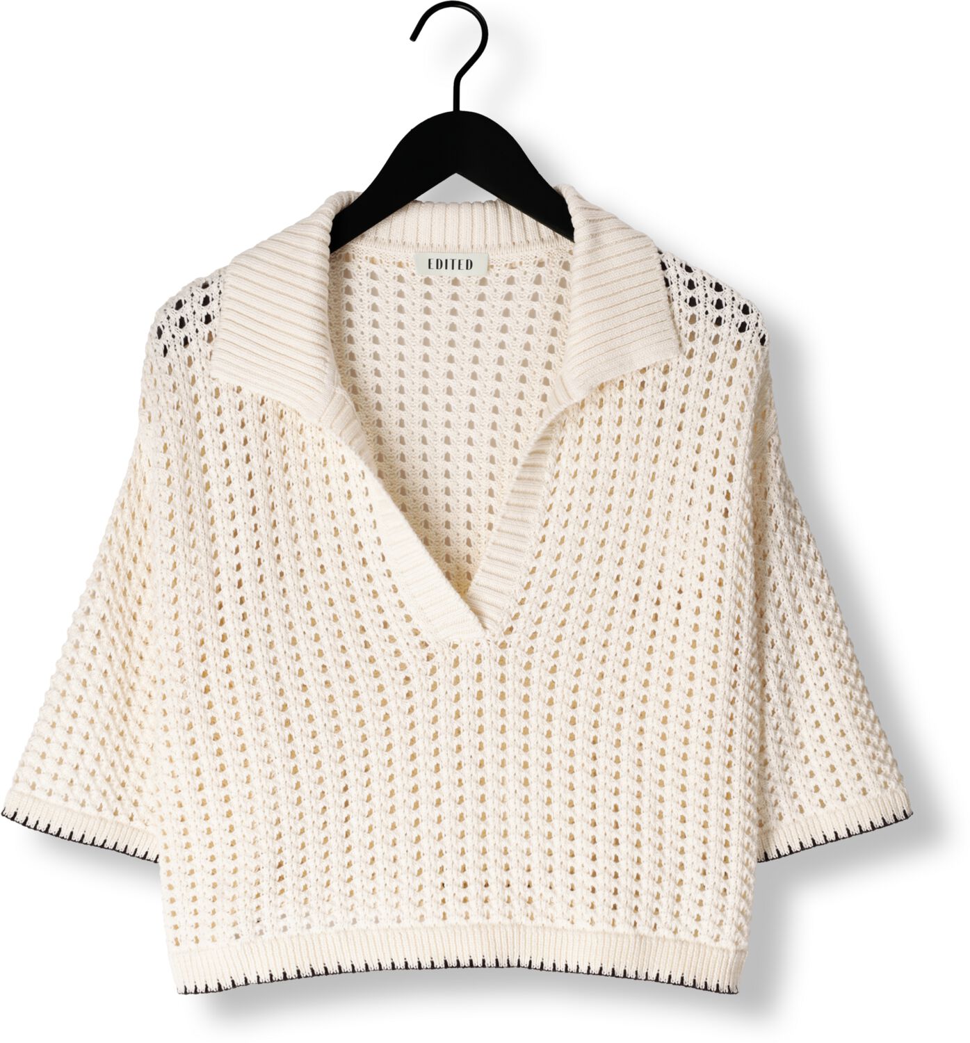 EDITED Dames Tops & T-shirts Sarai Polo Jumper Gebroken Wit